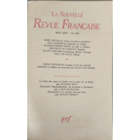 La nouvelle revue française n° 496 / EO numerotée sur velin ( n° 6)