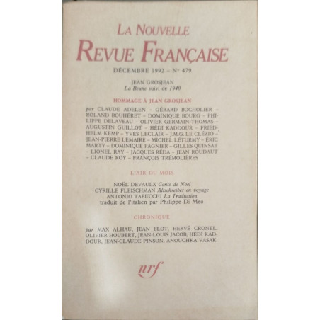 La nouvelle revue française n° 479 / EO numerotée sur velin ( n° 6)