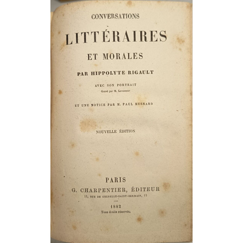 Conversations littéraires et morales