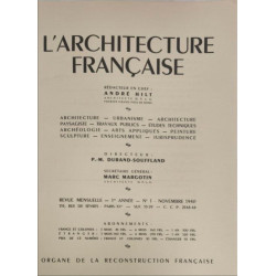 L'Architecture française : Architecture - Urbanisme - Décoration N°1