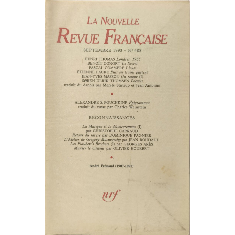 La Nouvelle Revue Française N°488 EO numérotée sur vélin (6)