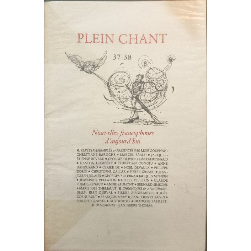 Plein chant n° 37-38 / nouvelles francophones d'aujourd'hui