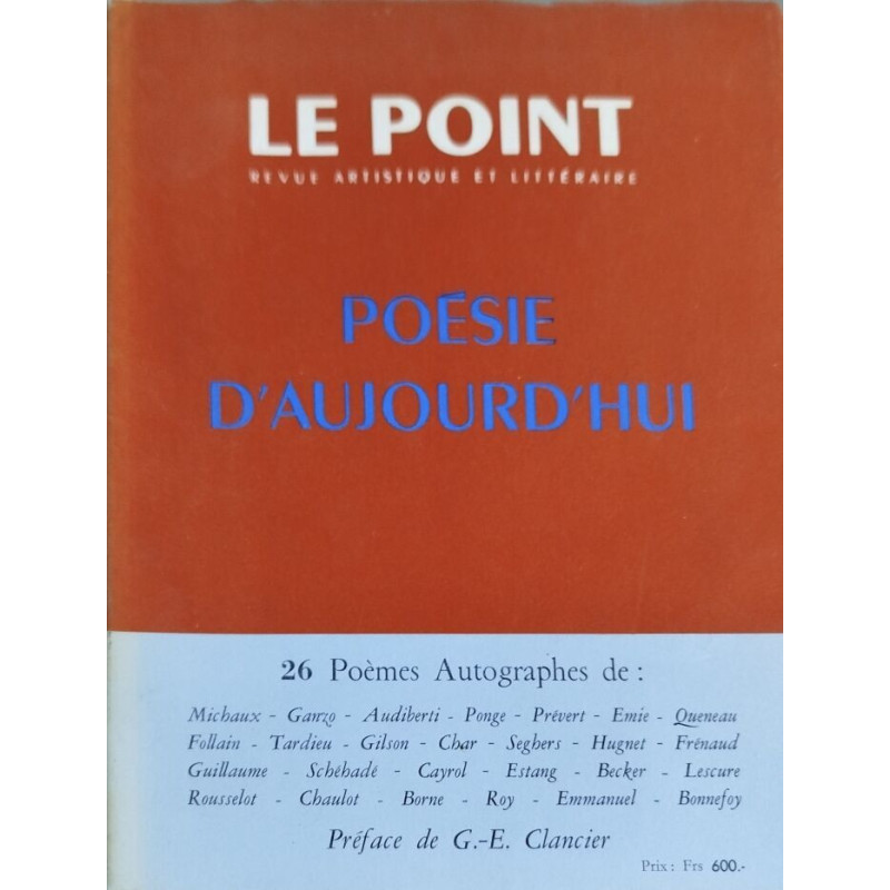 Poésie d'aujourd'hui 26 poèmes autographes