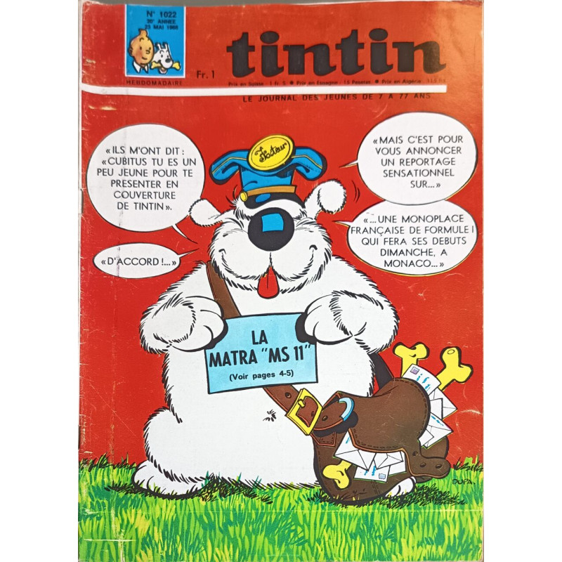 Tintin hebdomadaire n°1022