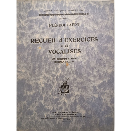 Recueil d'exercices et de vocalises