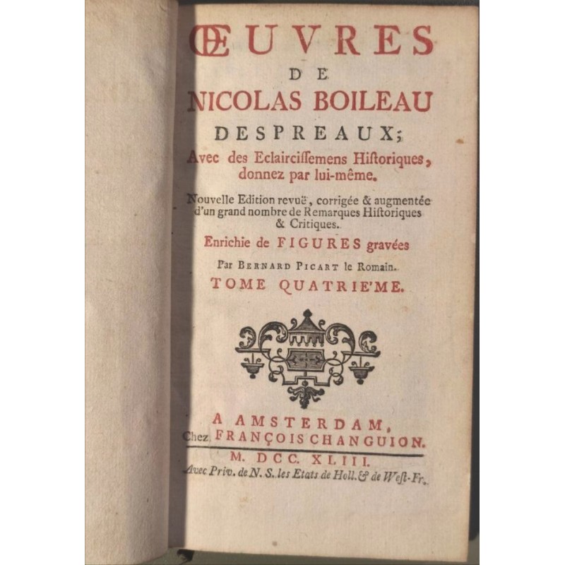 Oeuvres de Nicolas Boileau Despréaux avec des éclaircissements...