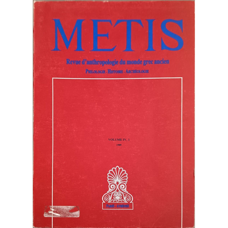 METIS Revue d'anthropologie du monde grec ancien