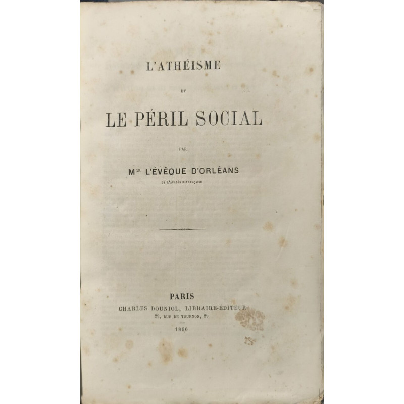 L'athéisme et le péril social