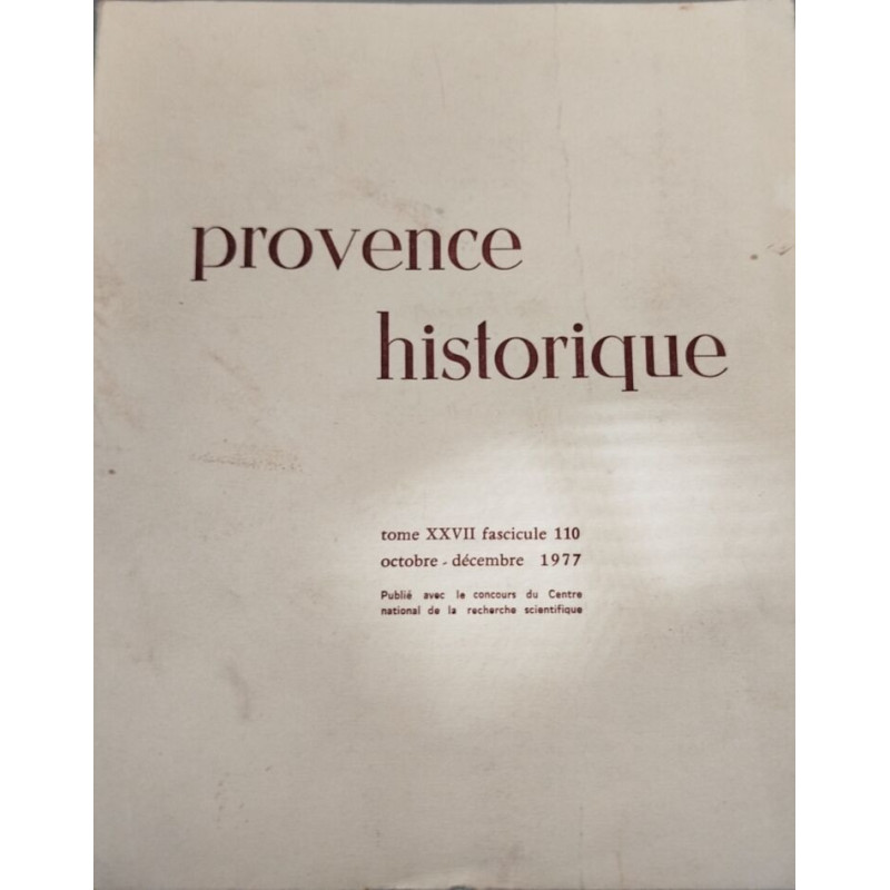 Provence historique n° 110