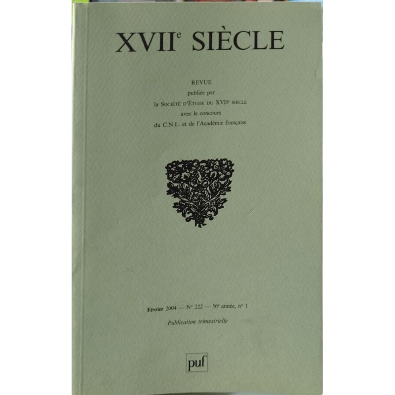 Revue XVII° siecle n° 222