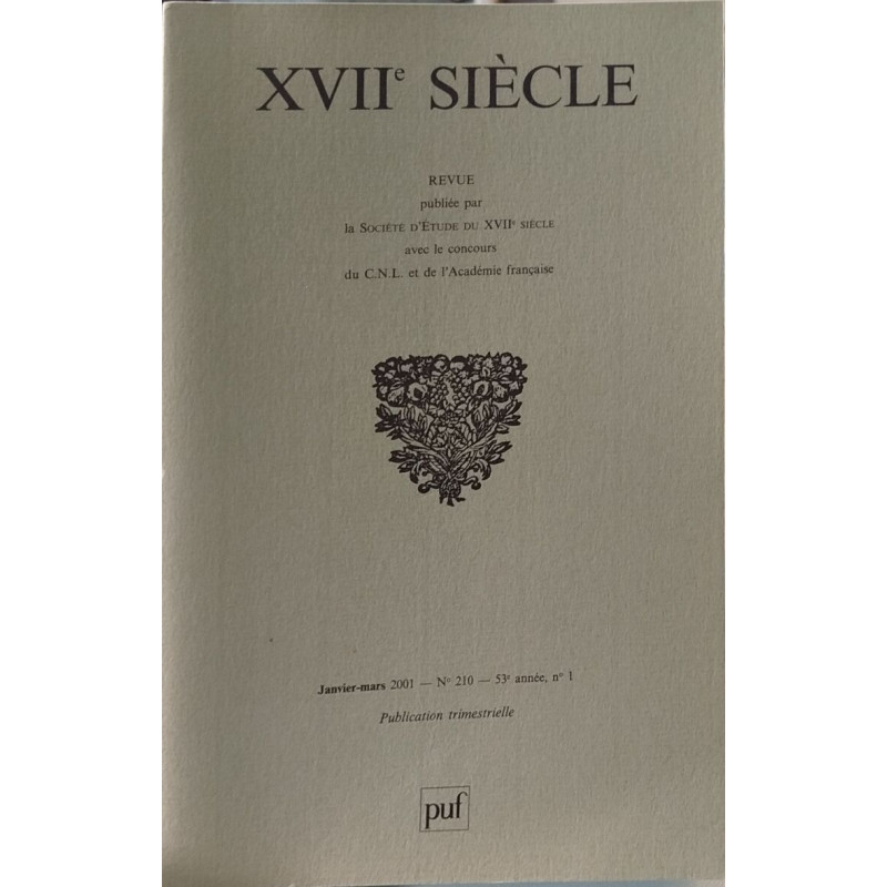 Revue XVII ° siecle n° 210