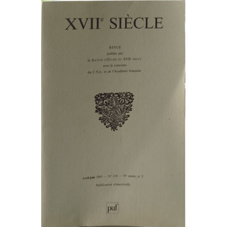 Revue XVII° siècle n° 219