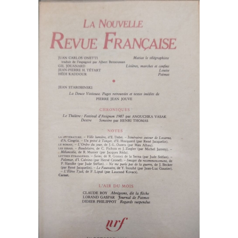 La nouvelle revue française n° 417 / EO numerotée 6