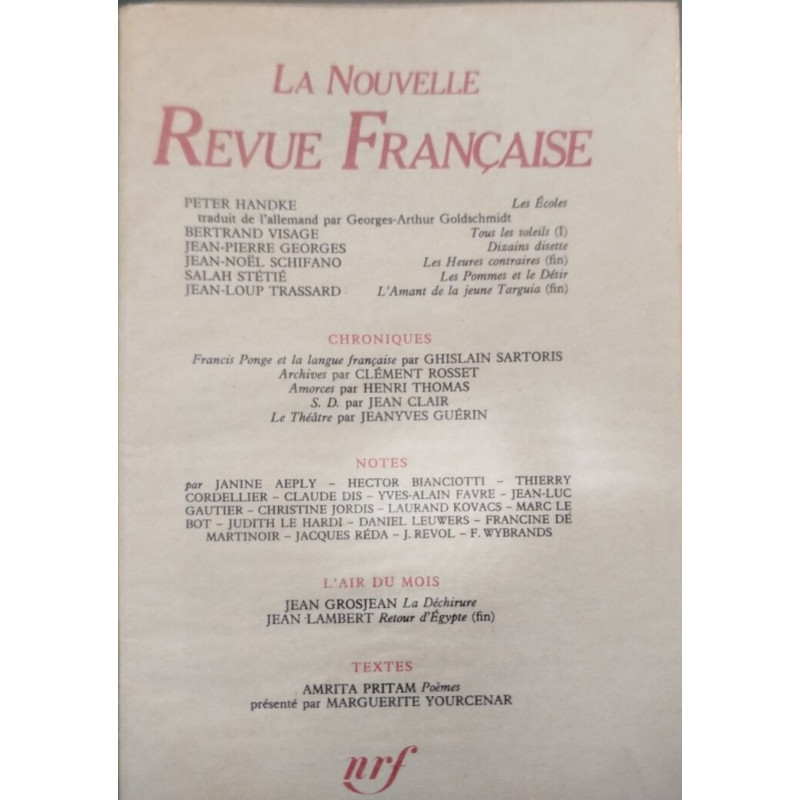 La nouvelle revue française n° 365 / EO numerotée 6