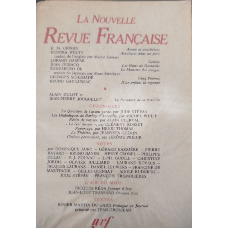 La nouvelle revue française n° 342-343 / EO numerotée 6