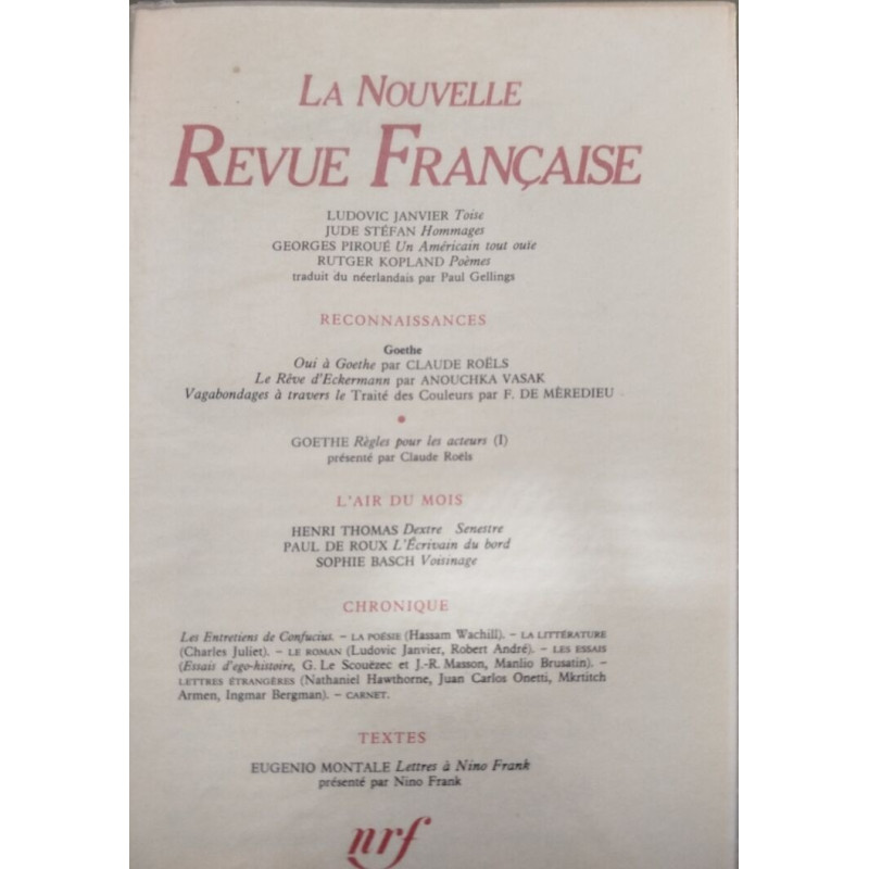 La nouvelle revue française n° 422 / EO numerotée 6