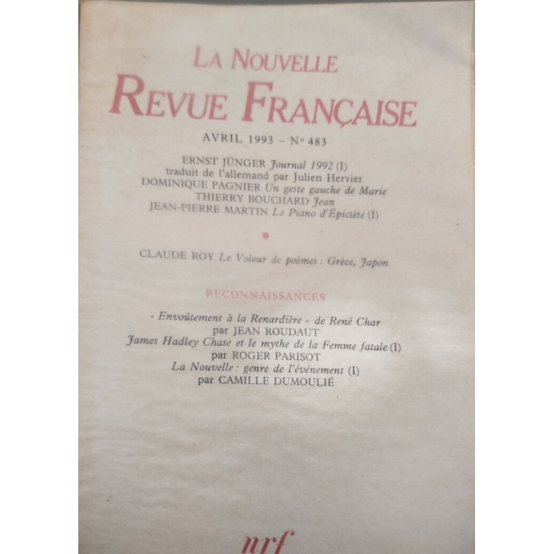 La nouvelle revue française n° 483 / EO numerotée 6