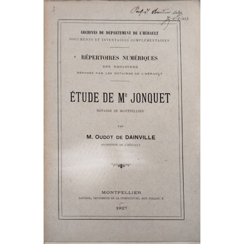 Étude de Mme Jonquet