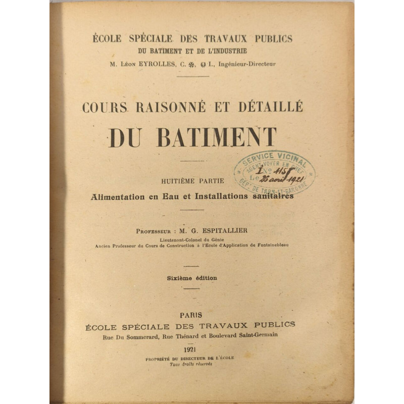 E.S.T.P Batiment - alimentation en eau - chauffage&ventilation...