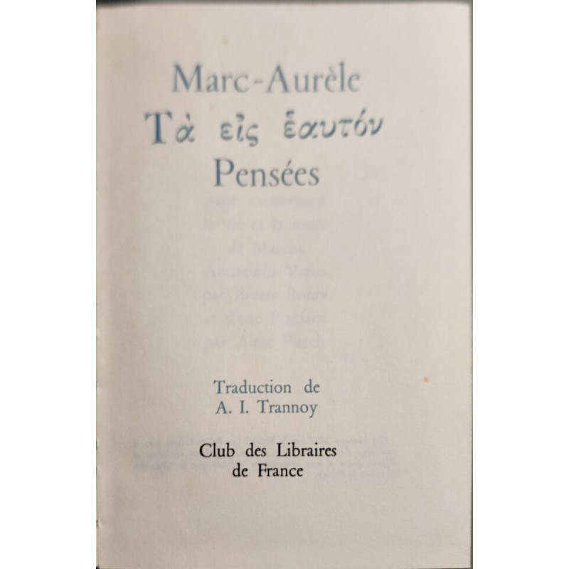 Pensées/ exemplaire numéroté