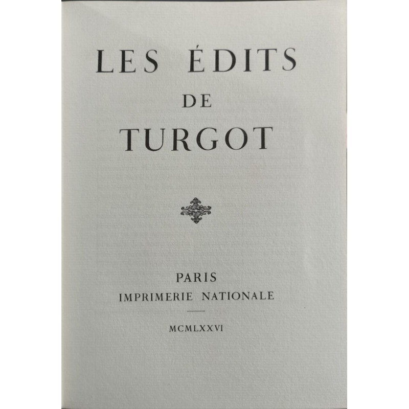 Les Édits de Turgot