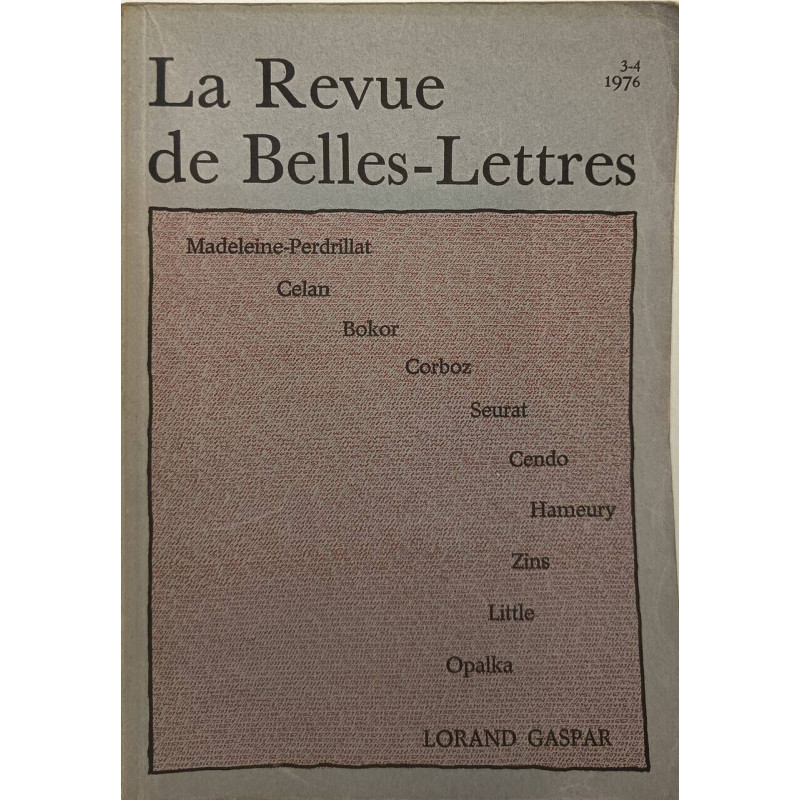 La Revue de Belles-Lettres
