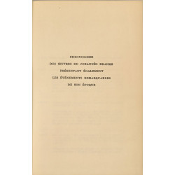 Johannes Brahms -Chronologie des œuvres de Johannès Brahms...