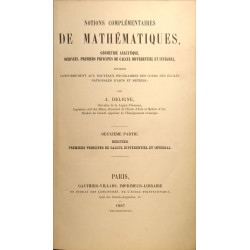Notions complémentaires de mathématiques géometrie analytique...