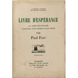 Livre d'espérance la joie française vaincra les teps sans joie -...