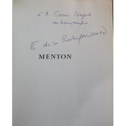 Menton ouvrage dédicacé par l'auteur
