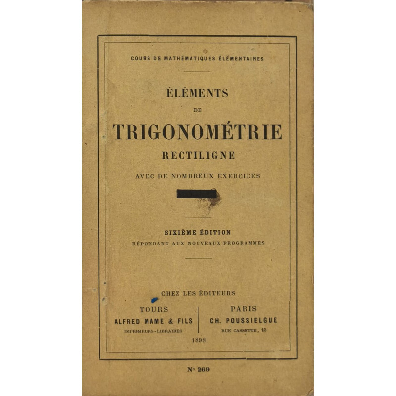 Éléments de trigonométrie rectiligne