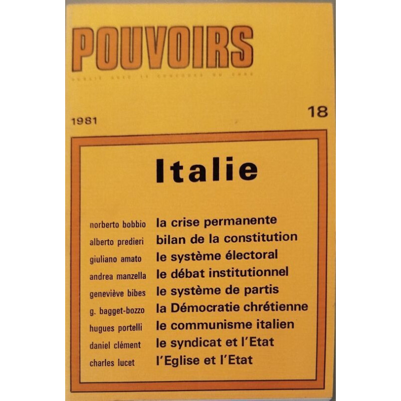 Revue pouvoirs n° 18 / Italie