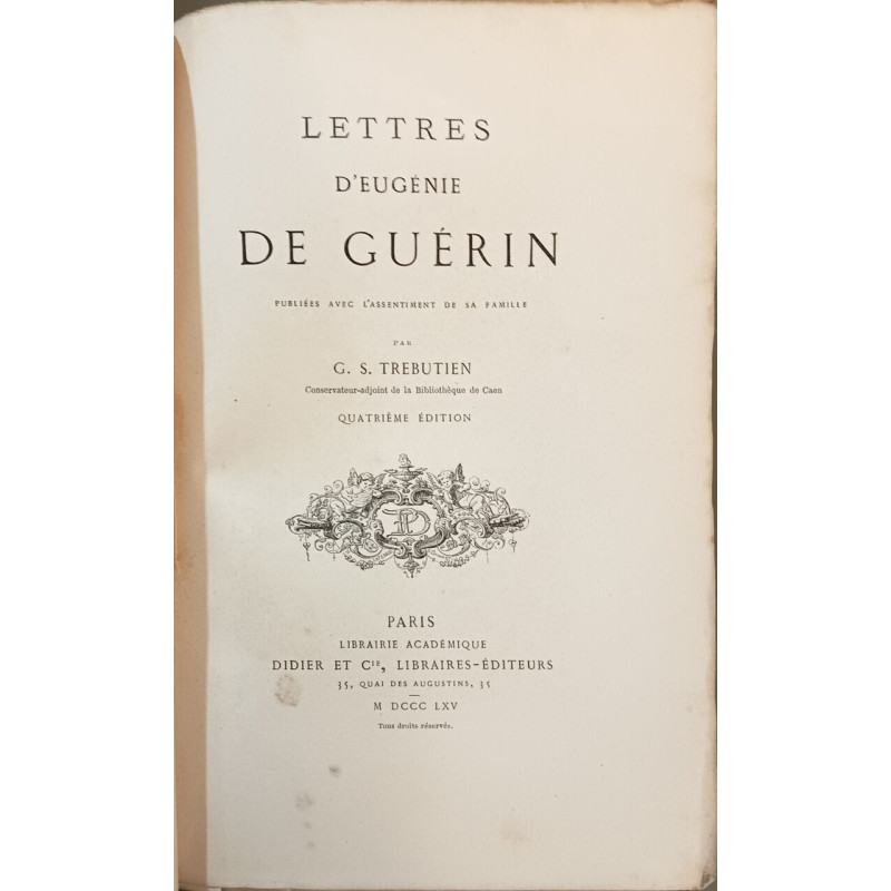 Lettres d'Eugénie de Guérin