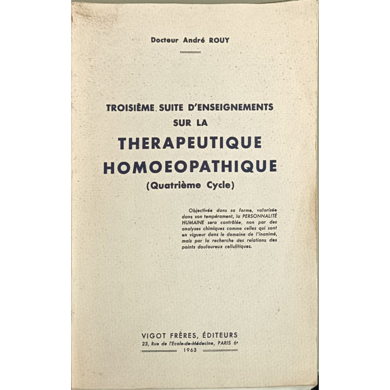 Troisième suite d'enseignements sur la thérapeutique...