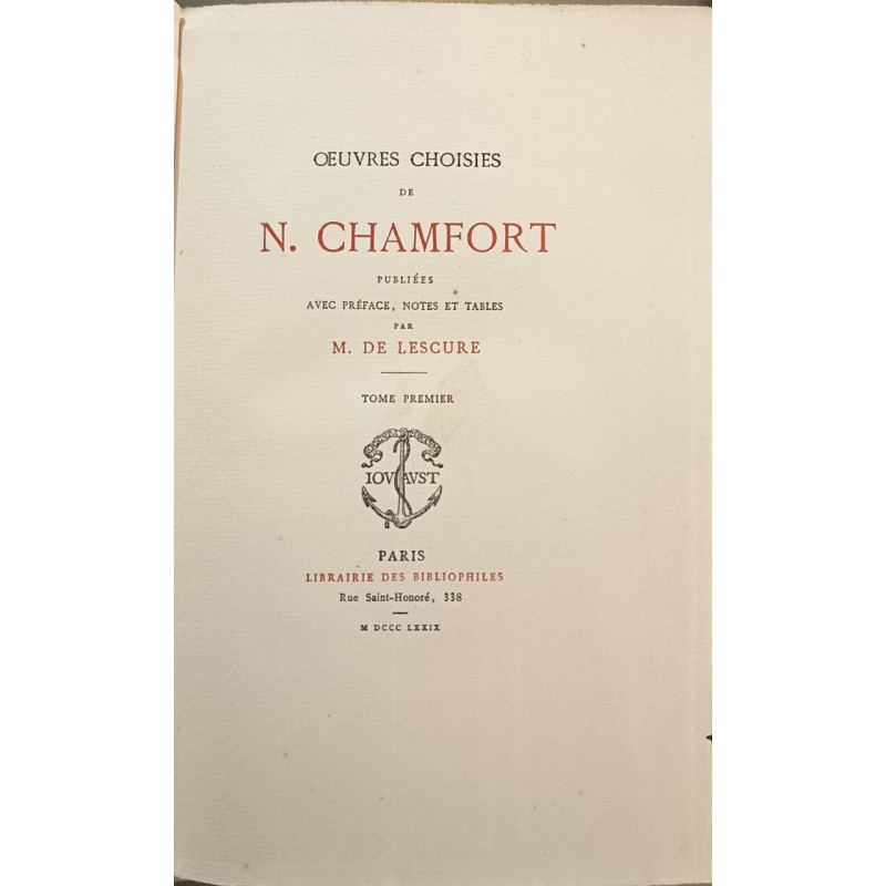 Oeuvres choisies en 2 tomes numéroté 145/200 sur papier hollande