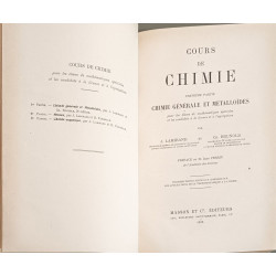 Cours de chimie. Chimie générale Tome 1