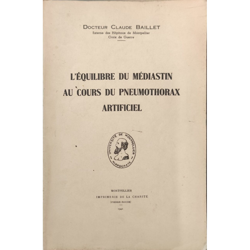 L'équilibre du médiastin au cours du pneumothorax artificiel (...