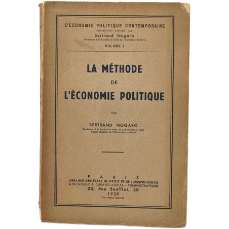 La Méthode de l'Économie Politique
