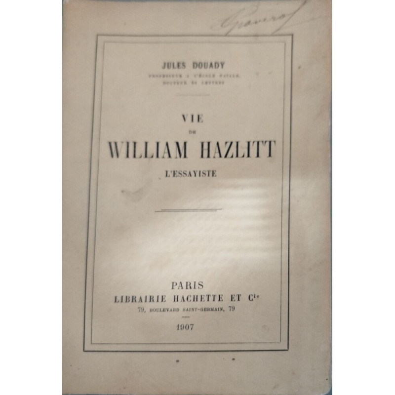 Vie de William Hazlitt l'essayiste