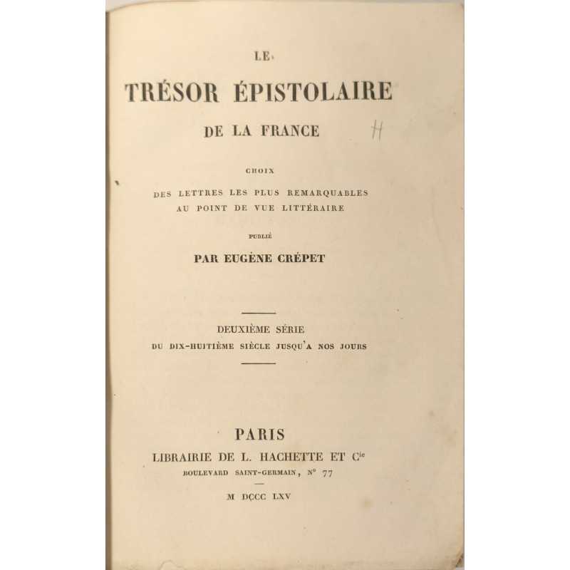 Le Trésor Épistolaire de la France