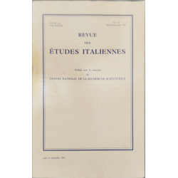 Revue des études italiennes janvier decembre 1991