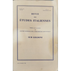 Revue des études italiennes sur Goldoni