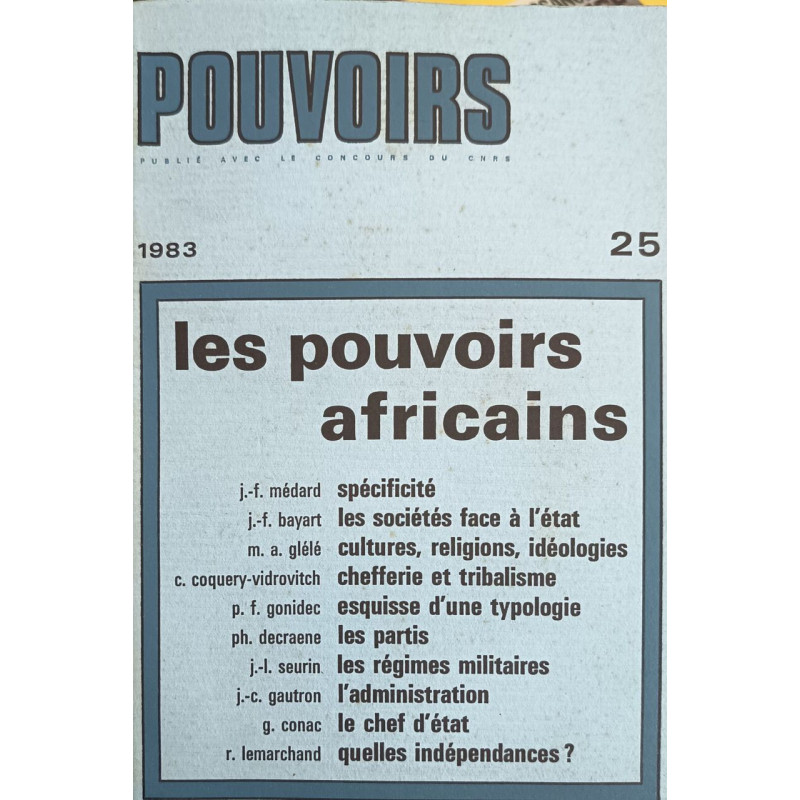 Pouvoirs n° 25: les pouvoirs africains