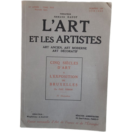 L'Art et les Artistes Art ancien Art moderne Art décoratif - Cinq...