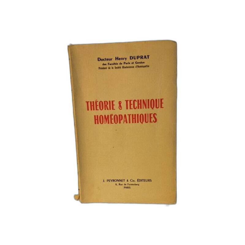 Théorie et Technique Homeopathiques