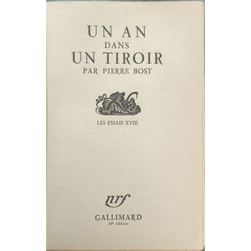 Un an dans un tiroir