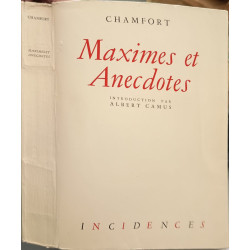 Maximes et anecdotes. preface d'albert camus exemplaire numéroté n°204