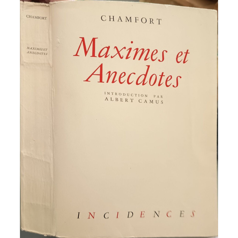 Maximes et anecdotes. preface d'albert camus exemplaire numéroté n°204
