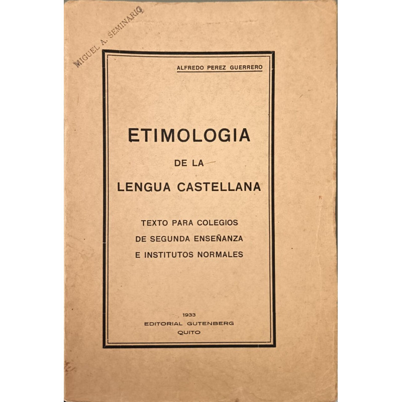 Etimología de la lengua castellana