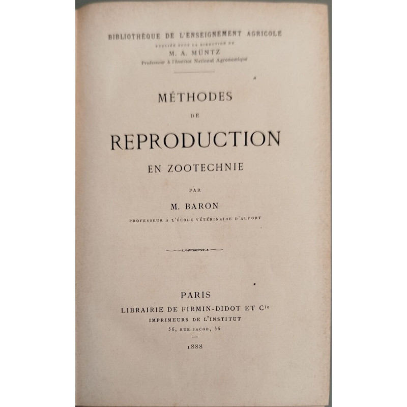 Méthodes de reproduction en zootechnie